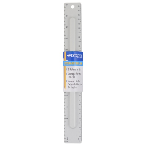 [17355 ACM] 12" Ruler with Pencil Storage