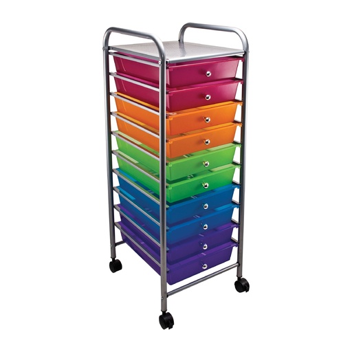 [34004 AVT] 10-Drawer Multicolor Rolling Cart