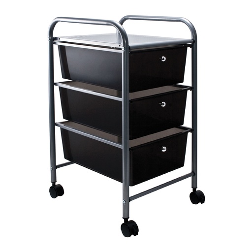 [34006 AVT] 3-Drawer Smoke Rolling Cart