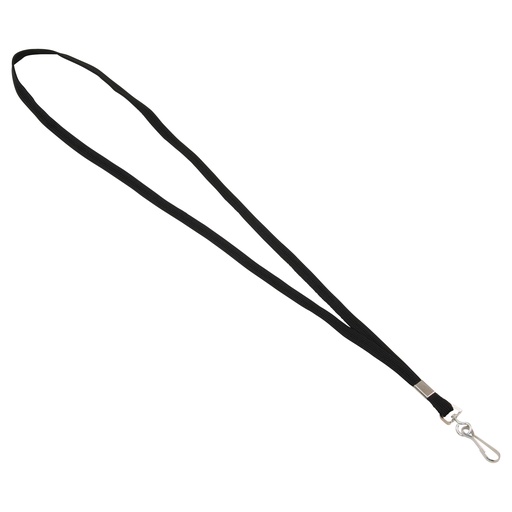 [97126 AVT] Black Deluxe Lanyard with J-Hook Box of 100