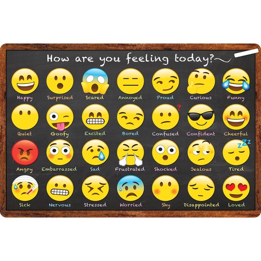 [91507 ASH] Emoji Feelings Welcome Mat with Slip Resistant Backing 15.5" x 23.5"