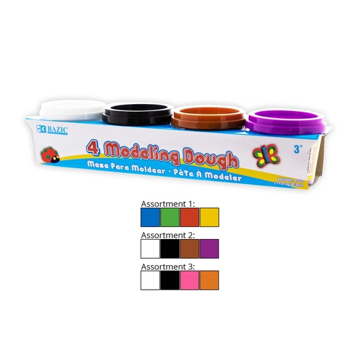 [3302 BAZ] 4 oz Primary Color Modeling Dough Pack of 4