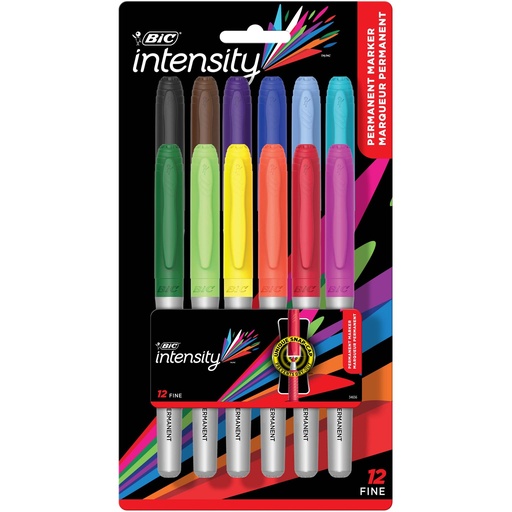 [GPMAP12NAST BIC] Intensity Fine Point 12 Assorted Permanent Markers