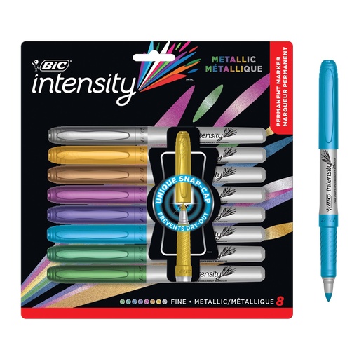 [GMPMP81AST BIC] Intensity Fine Point 8 Assorted Metallic Permanent Markers