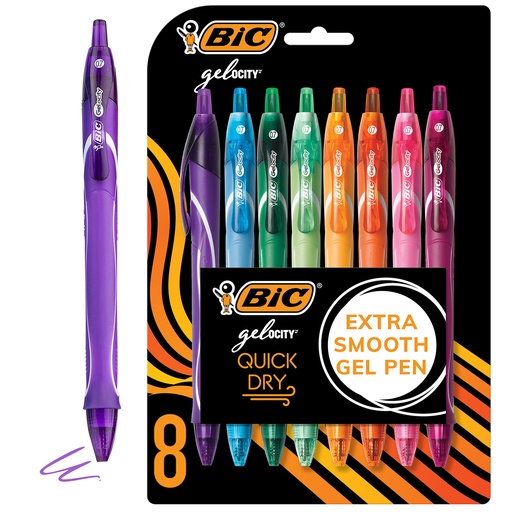 [RGLCGAP81AST BIC] Gel-ocity® Quick Dry Fashion Medium Point  8-Pack