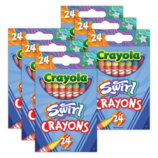[523439-6 BIN] 24 Color SWIRL Crayons 6 Packs