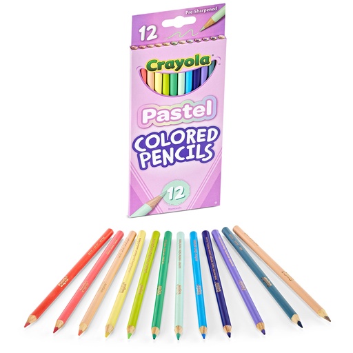 [682030 BIN] Pastel Colored Pencils 12 Count