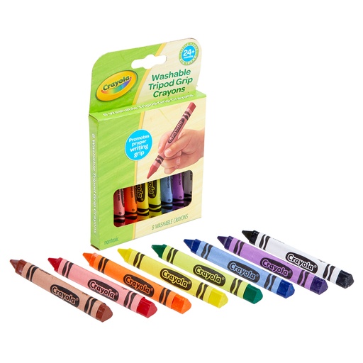 [811460 BIN] Washable Tripod Grip Crayons 8 Count