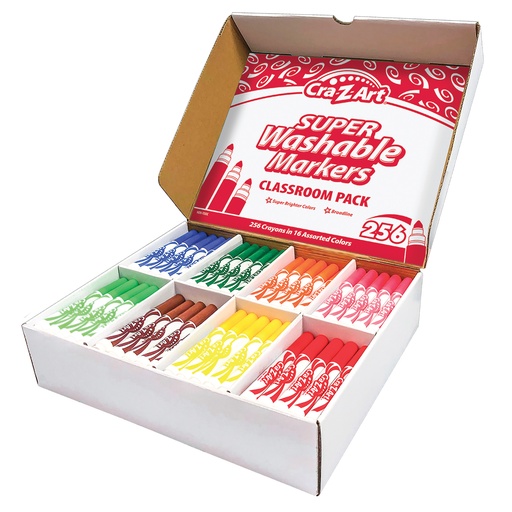 [740091 CZA] Washable Broad Line Markers Classroom Pack 256 count