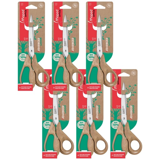 [499111-6 MAP] Advanced Eco-Friendly Multipurpose 8-1/4" Scissors 6 Pack