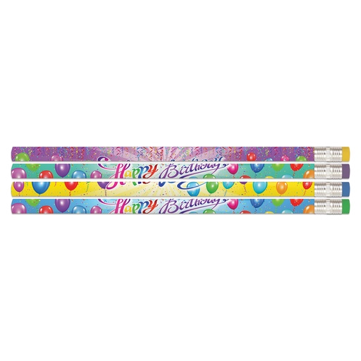 [D2594 MSG] Happy Birthday Rainbow Pencil Pack of 12