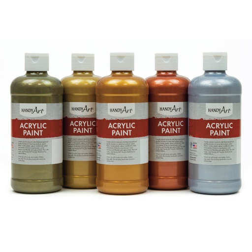 [881065 RPC] Metallic Acrylic 16 oz Paint Set of 5