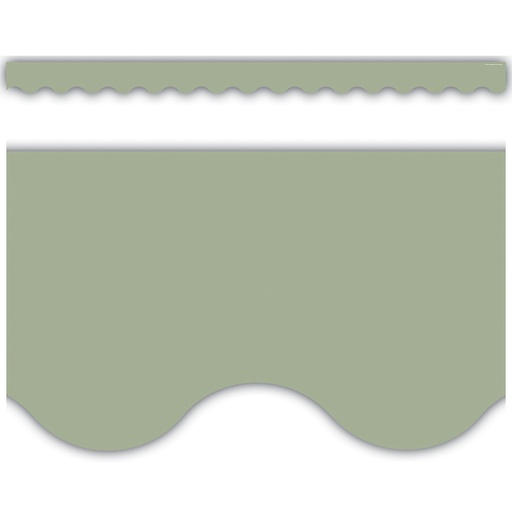 [7184 TCR] Sage Green Scalloped Border Trim 35 Feet