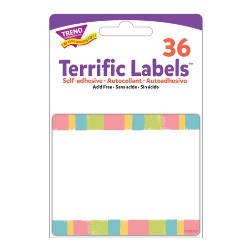 [68130 T] Cheerful Stripes Terrific Labels™ 36 Count