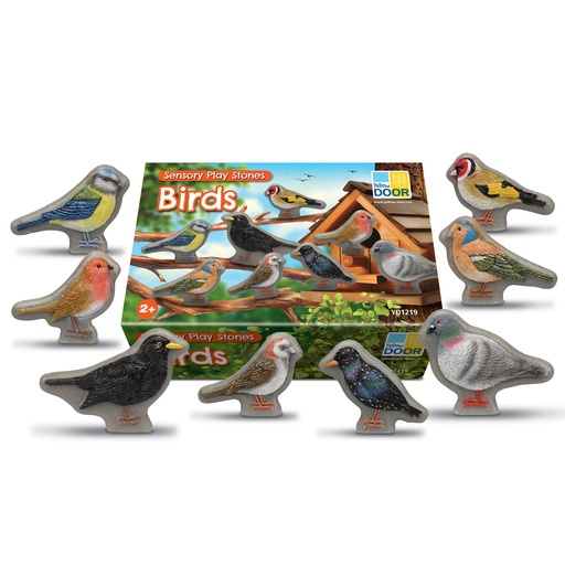 [1219 YD] Birds Sensory Play Stones Set of 8