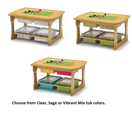 [SST02 CPN] Bamboo Sensory and Construction Bricks Table