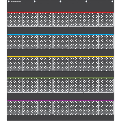 [20750 TCR] Black Polka Dots Storage Pocket Chart