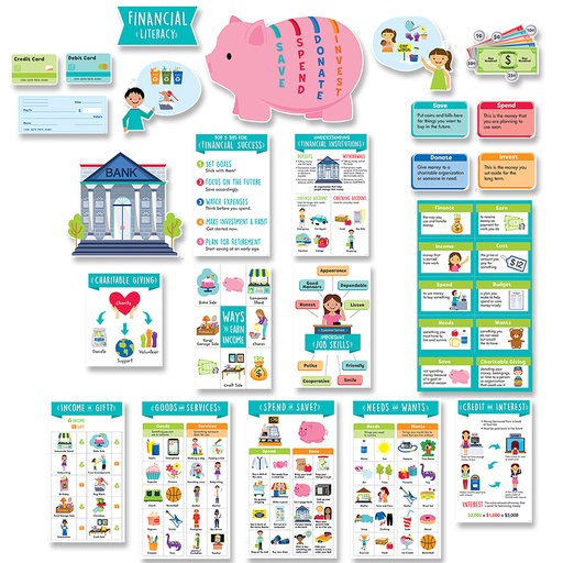 [10178 CTP] Financial Literacy for Kids Bulletin Board Set