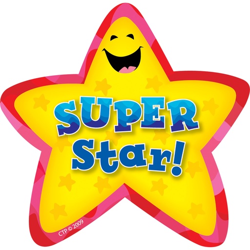 [1070 CTP] Super Star! Star Adhesive Award Badges, Pack of 36