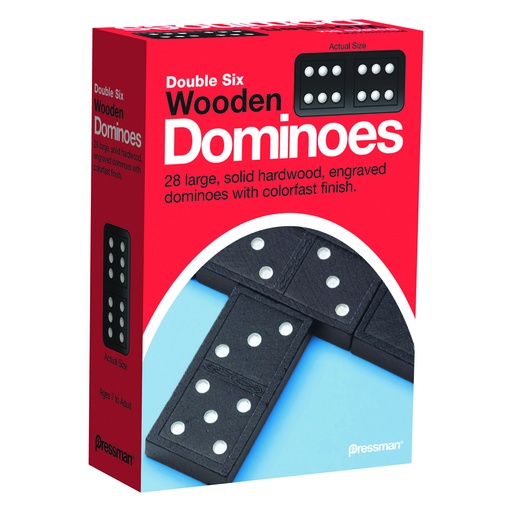 [152112 PRE] Double Six Wooden Dominoes Game