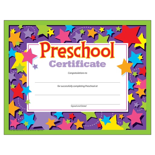 [17006 T] Preschool Certificate , 30 ct