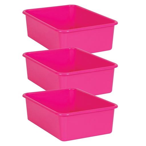 [20408-3 TCR] Pink Large Plastic Storage Bin, Pack of 3