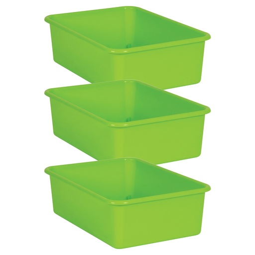 [20409-3 TCR] Lime Large Plastic Storage Bin, Pack of 3