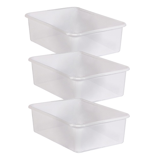 [20456-3 TCR] Large Plastic Storage Bin, Clear, Pack of 3