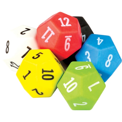 [20806 TCR] 12 Sided Dice, Pack of 6