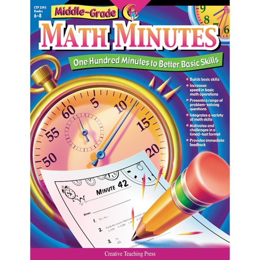 [2595 CTP] Middle-Grade Math Minutes Book