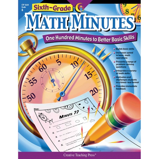 [2634 CTP] Math Minutes Book, Grade 6