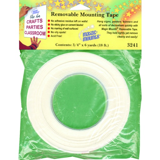 [3241 MIL] Removable Mounting Tape, 3/4" x 18' Roll