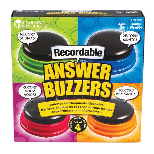 [3769 LER] Recordable Answer Buzzers, Set of 4