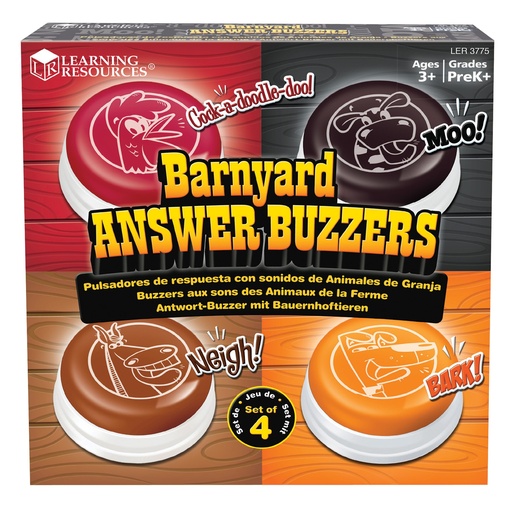 [3775 LER] Barnyard Answer Buzzers, Pack of 4