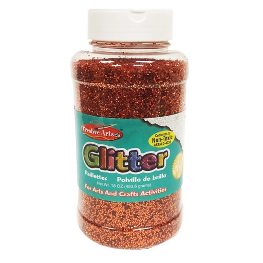 [41165 CLI] Creative Arts Glitter, 16 oz. Bottle, Orange