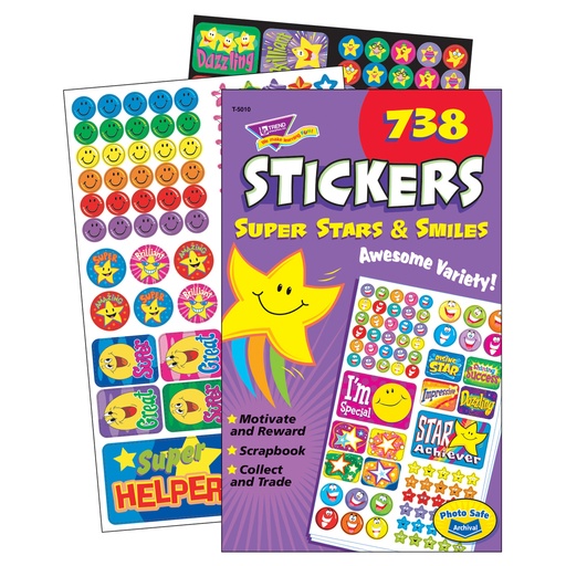 [5010 T] Super Stars & Smiles Sticker Pad, 738 ct