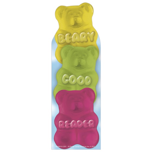 [834051 EU] Beary Good Reader Gummy Bear Scented Bookmarks, Pack of 24