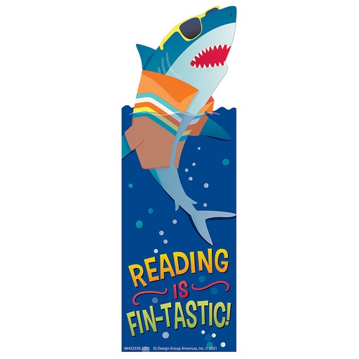 [843233 EU] Shark Reading is Fin-Tastic Bookmarks, Pack of 36