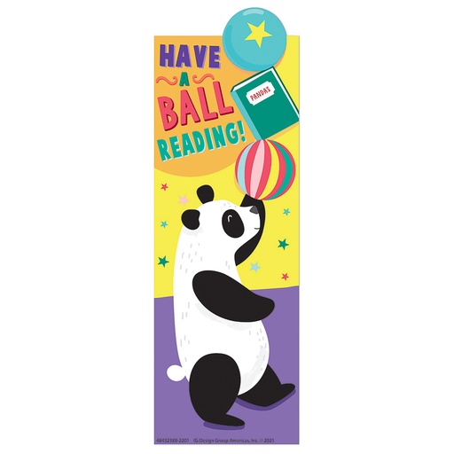 [843238 EU] Panda Have a Ball Reading Bookmarks, Pack of 36