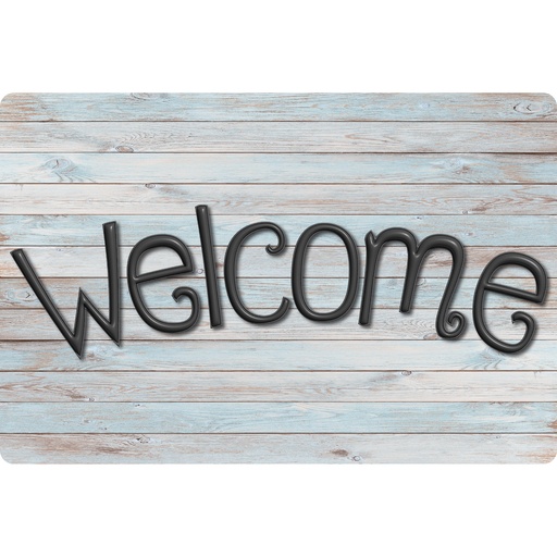 [91514 ASH] Smart Poly™, The Original Fun Mat™, Welcome Mat, 15.5" x 23.5", Beachwood Plank, Welcome