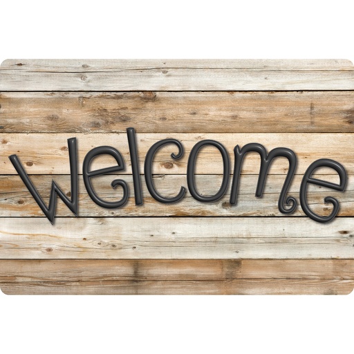 [91515 ASH] Smart Poly™, The Original Fun Mat™, Welcome Mat, 15.5" x 23.5", Natural Wood Plank, Welcome