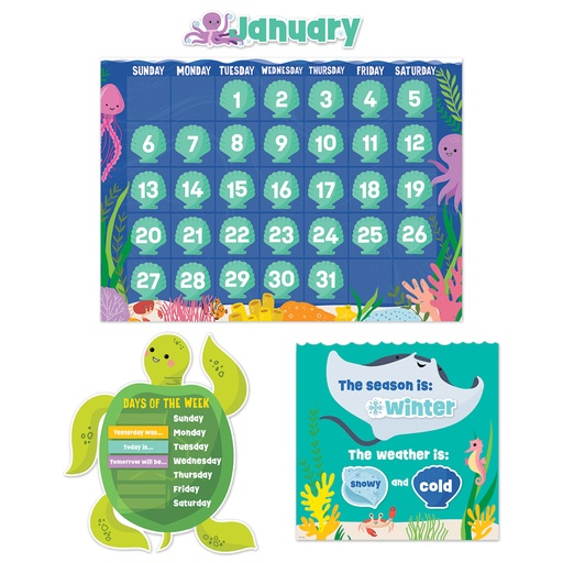 [10992 CTP] Sea Friends Calendar Set Bulletin Board