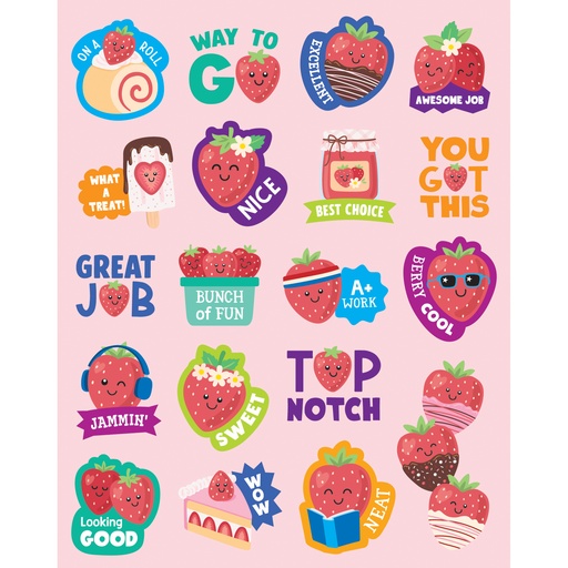 [9442 TCR] Strawberry Smelly Stickers, Pack of 114