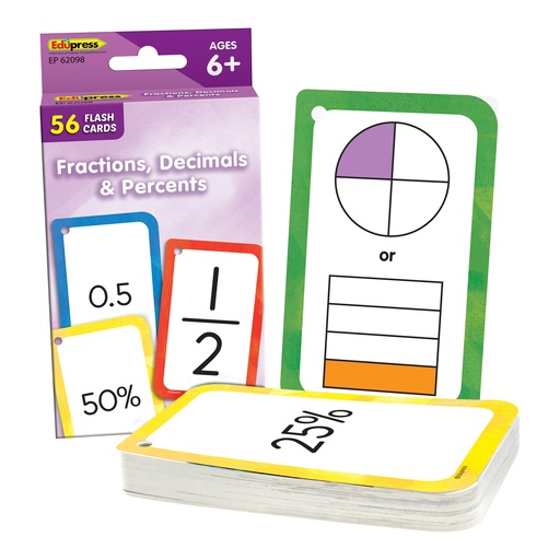 [62098 EP] Fractions, Decimals & Percents Flash Cards