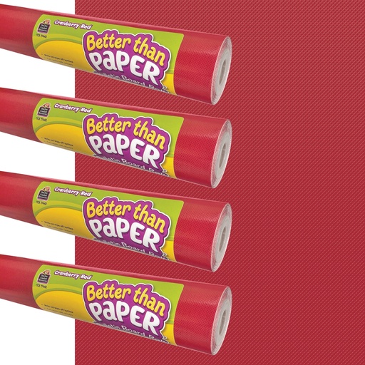 [32474 TCR] Cranberry Red Better Than Paper Bulletin Board Roll 4-Pack