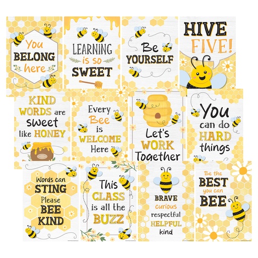 [6914 TCR] Buzzing Bees Positive Sayings Small Poster Pack