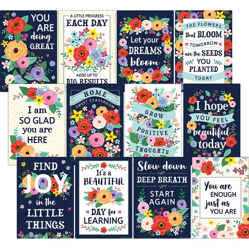 [6624 TCR] Wildflowers Positive Sayings Small Poster Pack