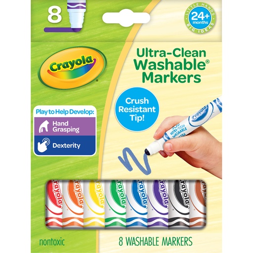 [811548 BIN] Crush Resistant Washable Toddler Markers, Pack of 8