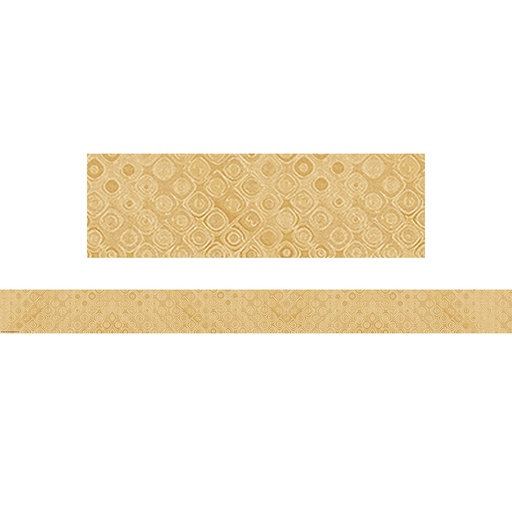 [6688 TCR] Wonderfully Wild Golden Textile Straight Border Trim, 35 Feet