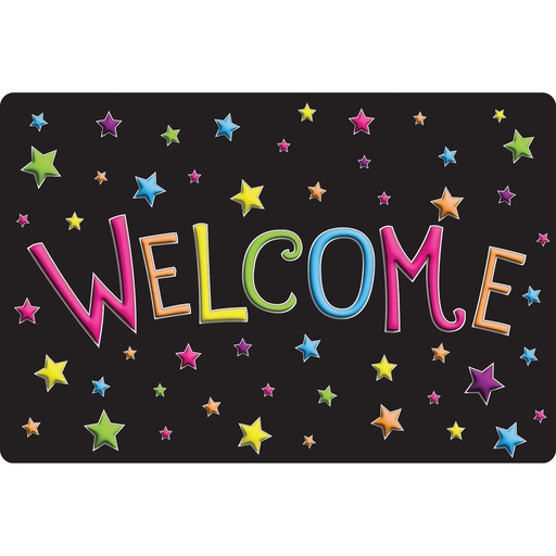 [91521 ASH] Smart Poly™, The Original Fun Mat™, Welcome Mat, 15.5" x 23.5", Stars, Welcome